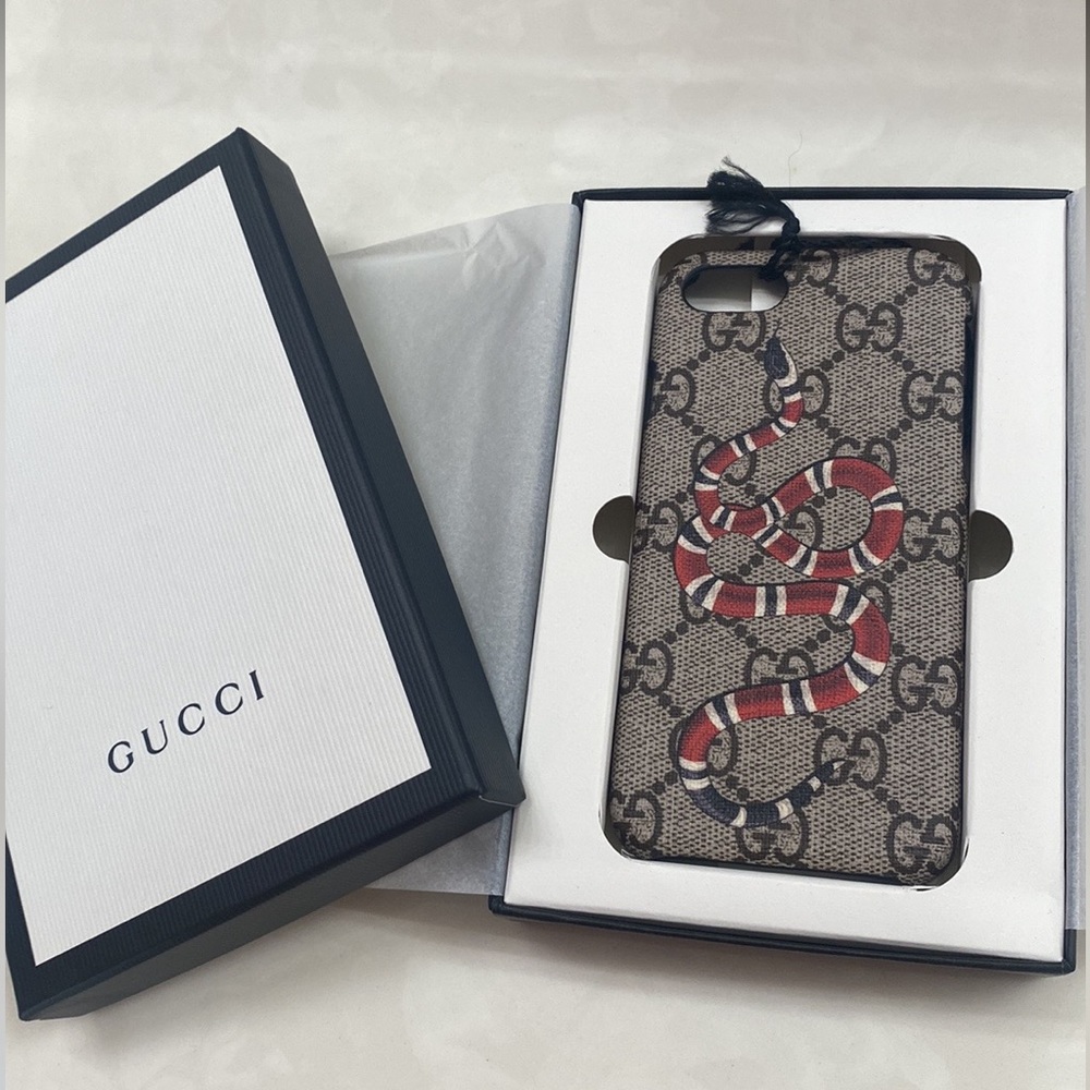 New Gucci Supreme Monogram Kingsnake iPhone 7 Case Cover, New in Box, - Picture 7 of 9